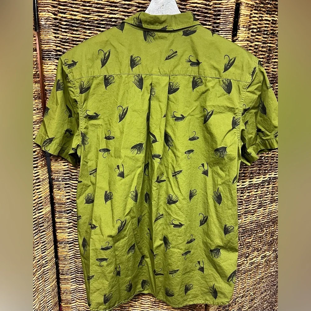 The North Face Men's Green Pattern Shirt- Green Fly‎ Fishing, Large